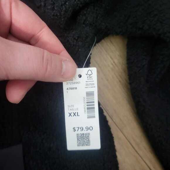 Black button up XXL Sherpa Jacket - Brand new tags on from Reitmans - Hyba - Picture 4 of 6